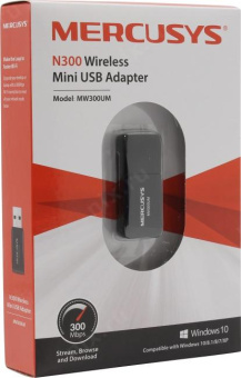 Сетевой адаптер WiFi Mercusys MW300UM N300 USB 2.0 от магазина РЭССИ