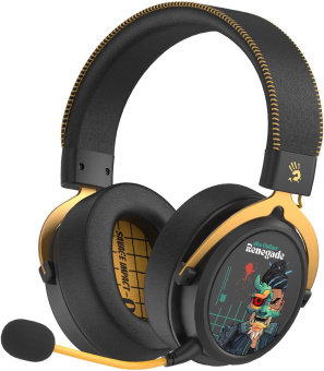 Наушники с микрофоном A4Tech Bloody MR595 Renegade черный/рисунок мониторные BT/Radio оголовье (MR595) от магазина РЭССИ