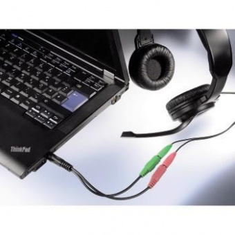 Адаптер аудио Hama 2xJack 3.5 (f)/Jack 3.5 (m) черный (00054573) от магазина РЭССИ