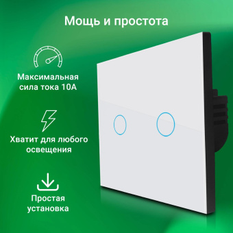 Умный выключатель Digma DiSwitch 2p 2-хкл. универсальный белый (DSW2P) от магазина РЭССИ