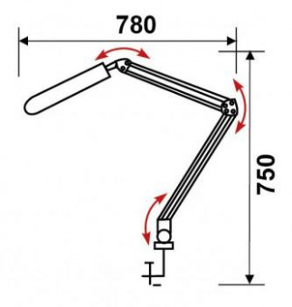 Светильник Трансвит ДЕЛЬТА (Delta/Wh) настольный на струбцине 2G7 белый 11Вт от магазина РЭССИ