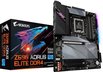 Материнская плата Gigabyte Z690 AORUS ELITE DDR4 Soc-1700 Intel Z690 4xDDR4 ATX AC`97 8ch(7.1) 2.5Gg RAID+HDMI+DP от магазина РЭССИ