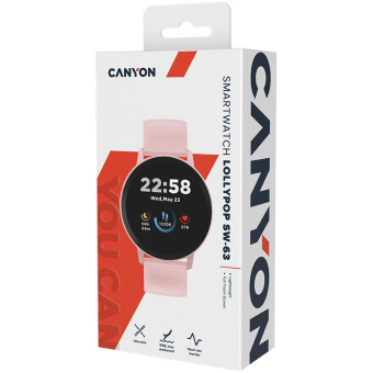 Смарт-часы Canyon Lollypop 42.5мм 1.3" TFT корп.розовый рем.розовый (CNS-SW63PP) от магазина РЭССИ