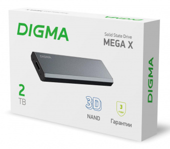 Накопитель SSD Digma USB 3.2 2Tb DGSM8002T1MGG MEGA X 1.8" темно-серый от магазина РЭССИ