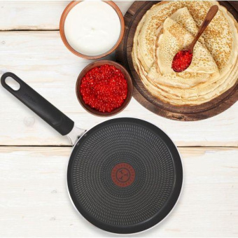 Сковорода блинная Tefal Easy Plus 04206522 круглая 22см ручка несъемная (без крышки) черный (9100042517) от магазина РЭССИ