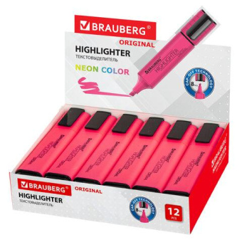 Текстовыделитель BRAUBERG  ORIGINAL NEON розовый линия 1-5 мм 152213 от магазина РЭССИ