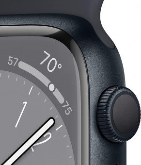 Смарт-часы Apple Watch Series 8 А2771 45мм OLED корп.темная ночь рем.темная ночь разм.брасл.:M/L (MNUL3LL/A) от магазина РЭССИ