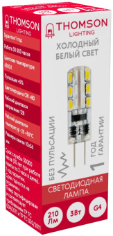 Лампа светодиодная Thomson TH-B4223 3Вт цок.:G4 капсул. 12B 6500K св.свеч.бел.хол. (упак.:1шт) от магазина РЭССИ
