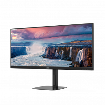 Монитор AOC 34" U34V5C черный VA LED 4ms 21:9 HDMI M/M матовая HAS Piv 4000:1 300cd 178гр/178гр 3440x1440 100Hz DP WQ USB 9.14кг от магазина РЭССИ