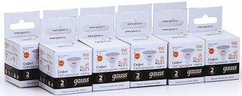Лампа светодиодная Gauss Elementary MR16 9Вт цок.:GU5.3 спот 220B 2700K св.свеч.бел.теп. MR16 (упак.:10шт) (13519) от магазина РЭССИ