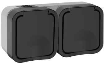 TORS Розетка 2-местная горизонтальная 16А IP55 TS122 графит IEK от магазина РЭССИ