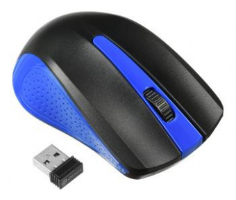 Мышь Оклик 485MW черный/синий оптическая (1000dpi) беспроводная USB для ноутбука (3but) от магазина РЭССИ