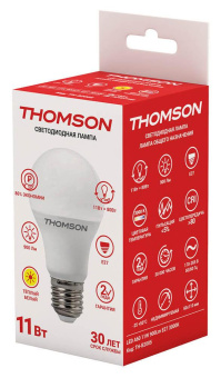 Лампа светодиодная Thomson TH-B2005 11Вт цок.:E27 груша 220B 3000K св.свеч.бел.теп. A (упак.:1шт) от магазина РЭССИ