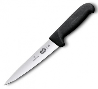 Нож кухонный Victorinox Fibrox (5.5603.12) стальной универсальный лезв.120мм прямая заточка черный от магазина РЭССИ