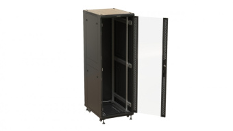 Шкаф коммутационный Hyperline (TTBR-3266-AS-RAL9004) напольный 32U 600x600мм пер.дв.стекл задн.дв.спл.стал.лист 2 бок.пан. 800кг черный 510мм 81.5кг 1610мм IP20 сталь от магазина РЭССИ