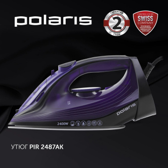 Утюг Polaris PIR 2487AK 2400Вт черный/фиолетовый от магазина РЭССИ