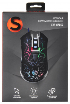 Мышь SunWind SW-M705G черный оптическая (3600dpi) USB для ноутбука (6but) от магазина РЭССИ