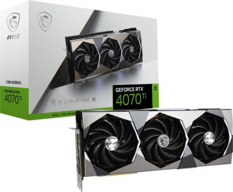 Видеокарта MSI PCI-E 4.0 RTX 4070 Ti SUPRIM X 12G NVIDIA GeForce RTX 4070TI 12288Mb 192 GDDR6X 2775/21000 HDMIx1 DPx3 HDCP Ret от магазина РЭССИ