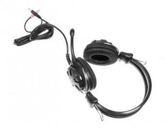 Наушники с микрофоном A4Tech HS-28 черный 2.2м накладные оголовье (HS-28 (BLACK+GREY)) от магазина РЭССИ