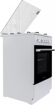 Плита Газовая Weissgauff WGS G4G02 WS белый (стеклянная крышка) реш.сталь от магазина РЭССИ