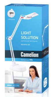 Светильник Camelion KD-017C С01 (3279) настольный на струбцине 2G7 белый 11Вт от магазина РЭССИ