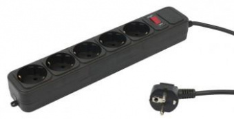 Сетевой фильтр PC Pet AP01006-5-B 5м (5 розеток) черный (пакет ПЭ) от магазина РЭССИ