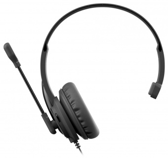 Наушники с микрофоном A4Tech HU-11 черный 2м накладные USB оголовье (HU-11/USB/BLACK) от магазина РЭССИ