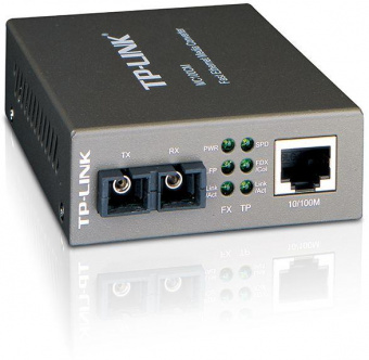 TP-Link MC100CM 10/100Mbps RJ45 to 100Mbps multi-mode SC fiber Converter, Full-duplex,up to 2Km, switching power adapter, chassis mountable от магазина РЭССИ