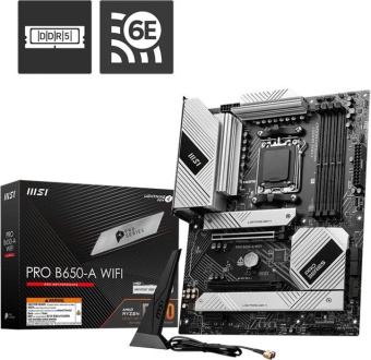 Материнская плата MSI PRO B650-A WIFI SocketAM5 AMD B650 4xDDR5 ATX AC`97 8ch(7.1) 2.5Gg RAID+HDMI+DP от магазина РЭССИ