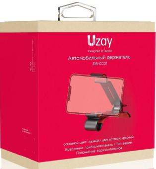 Держатель Uzay черный для смартфонов (UZ-DB-CC01-BK) от магазина РЭССИ