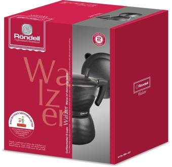 Кофеварка гейзерн. Rondell Walzer RDA-432 0.3л алюминий черный от магазина РЭССИ