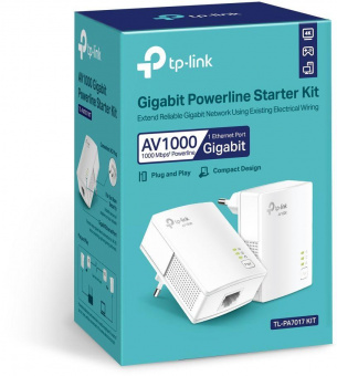 Сетевой адаптер Powerline TP-Link TL-PA7017 KIT AV1000 Gigabit Ethernet (упак.:2шт) от магазина РЭССИ