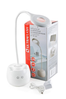 Светильник ULTRAFLASH UF-707 С01 с функцией ночника, подставка-органайзер, 4500К, белый от магазина РЭССИ