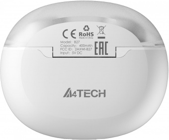 Гарнитура вкладыши A4Tech 2Drumtek B27 TWS белый беспроводные bluetooth в ушной раковине (B27 GRAYISH WHITE) от магазина РЭССИ