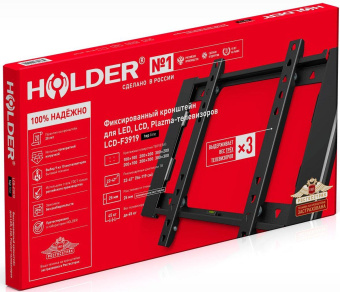 Кронштейн для телевизора Holder LCD-F3919-B черный 22"-47" макс.45кг настенный фиксированный от магазина РЭССИ