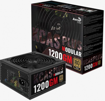 Блок питания Aerocool ATX 1200W KCAS PLUS 1200GM V2 (24+8+4+4pin) APFC 140mm fan 10xSATA Cab Manag RTL от магазина РЭССИ