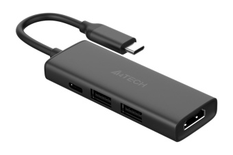 Разветвитель USB-C A4Tech DST-40C 2порт. серый от магазина РЭССИ