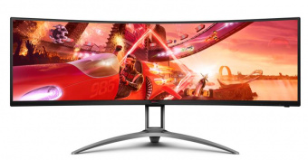 Монитор AOC 48.8" AG493UCX2 черный VA LED 4ms 32:9 HDMI M/M матовая HAS 3000:1 400cd 178гр/178гр 5120x1440 165Hz DP 2K USB 4.43кг от магазина РЭССИ