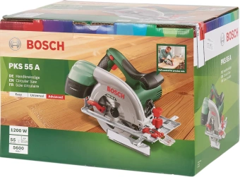 Циркулярная пила (дисковая) Bosch PKS 55 A 1200Вт (ручная) D диска.:160мм (0603501000) от магазина РЭССИ