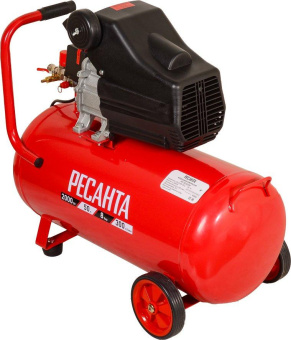Компрессор поршневой Ресанта КП-50/300М масляный 300л/мин 50л 2000Вт красный/черный от магазина РЭССИ