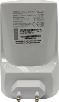Повторитель беспроводного сигнала TP-Link RE200 AC750 10/100BASE-TX белый от магазина РЭССИ