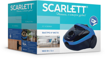 Пылесос Scarlett SC-VC80B64 1800Вт синий (в компл.:1мешок) от магазина РЭССИ