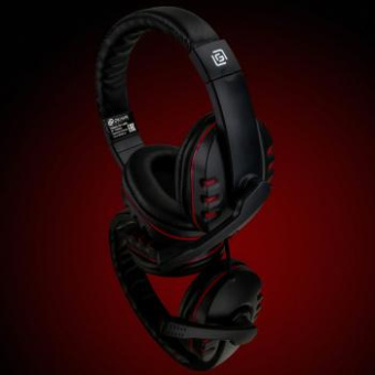 Наушники с микрофоном Оклик HS-L380G ABADDON черный/красный 1.8м мониторные оголовье (1100404) от магазина РЭССИ
