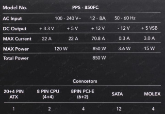 Блок питания Chieftec ATX 850W Polaris PPS-850FC 80+ gold 24pin APFC 140mm fan 12xSATA Cab Manag RTL от магазина РЭССИ