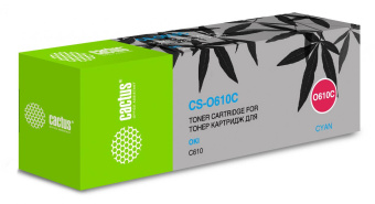 Картридж лазерный Cactus CS-O610C 44315323 голубой (6000стр.) для Oki C610 от магазина РЭССИ