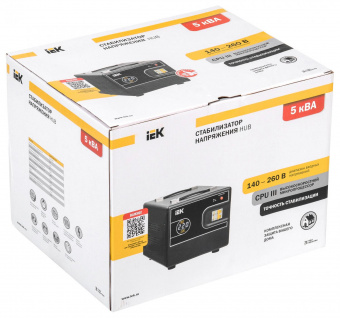 Стабилизатор напряжения IEK Hub 5кВА однофазный черный (IVS21-1-005-13) от магазина РЭССИ