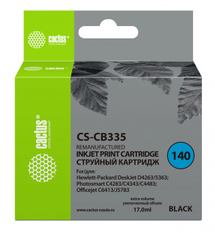 Картридж струйный Cactus CS-CB335 №140 черный (17мл) для HP DJ D4263/D4363 от магазина РЭССИ