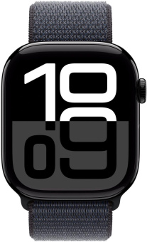Смарт-часы Apple Watch Series 10 A2999 46мм 2.1" OLED корп.черный Sport Loop рем.черный разм.брасл.:145-220мм (MWWR3LW/A) от магазина РЭССИ