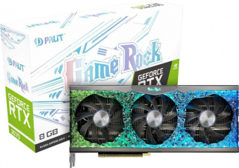 Видеокарта Palit PCI-E 4.0 PA-RTX3070 GAMEROCK 8G V1 LHR NVIDIA GeForce RTX 3070 8192Mb 256 GDDR6 1500/14000 HDMIx1 DPx3 HDCP Ret от магазина РЭССИ