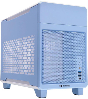 Корпус Thermaltake TR100 Hydrangea голубой без БП miniITX 8x140mm 2x200mm 2xUSB3.0 audio bott PSU от магазина РЭССИ